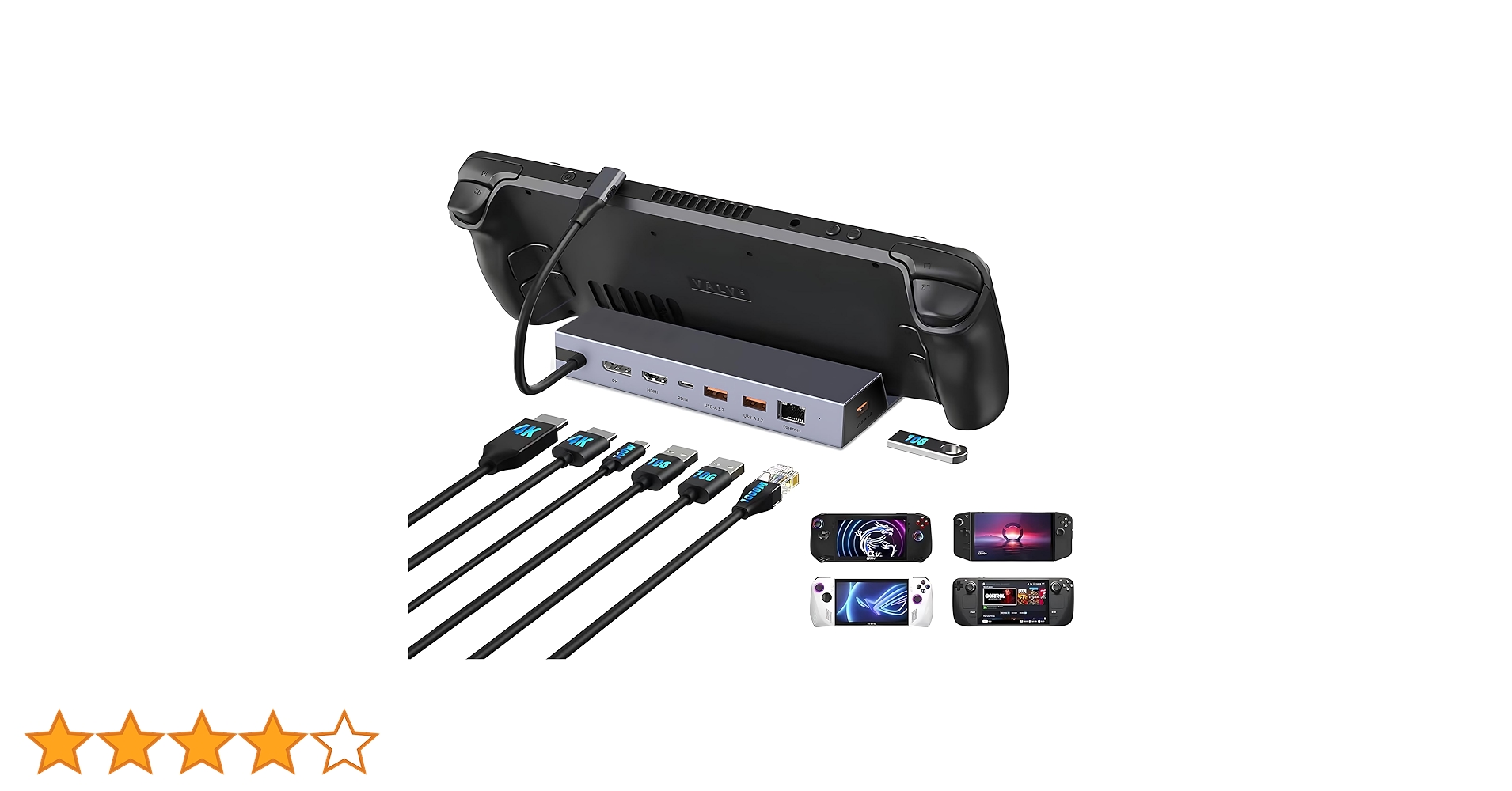 7-in-1 Steam Deck Dock with 4K@60Hz HDMI&DisplayPort(4K DP